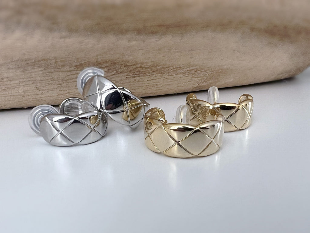 SANS DOULEUR ! Boucles d'oreilles CLIPS U spirale Grand Large Cercle couleur Or / Argent. Clips d'oreilles confortable Boucles Délicates