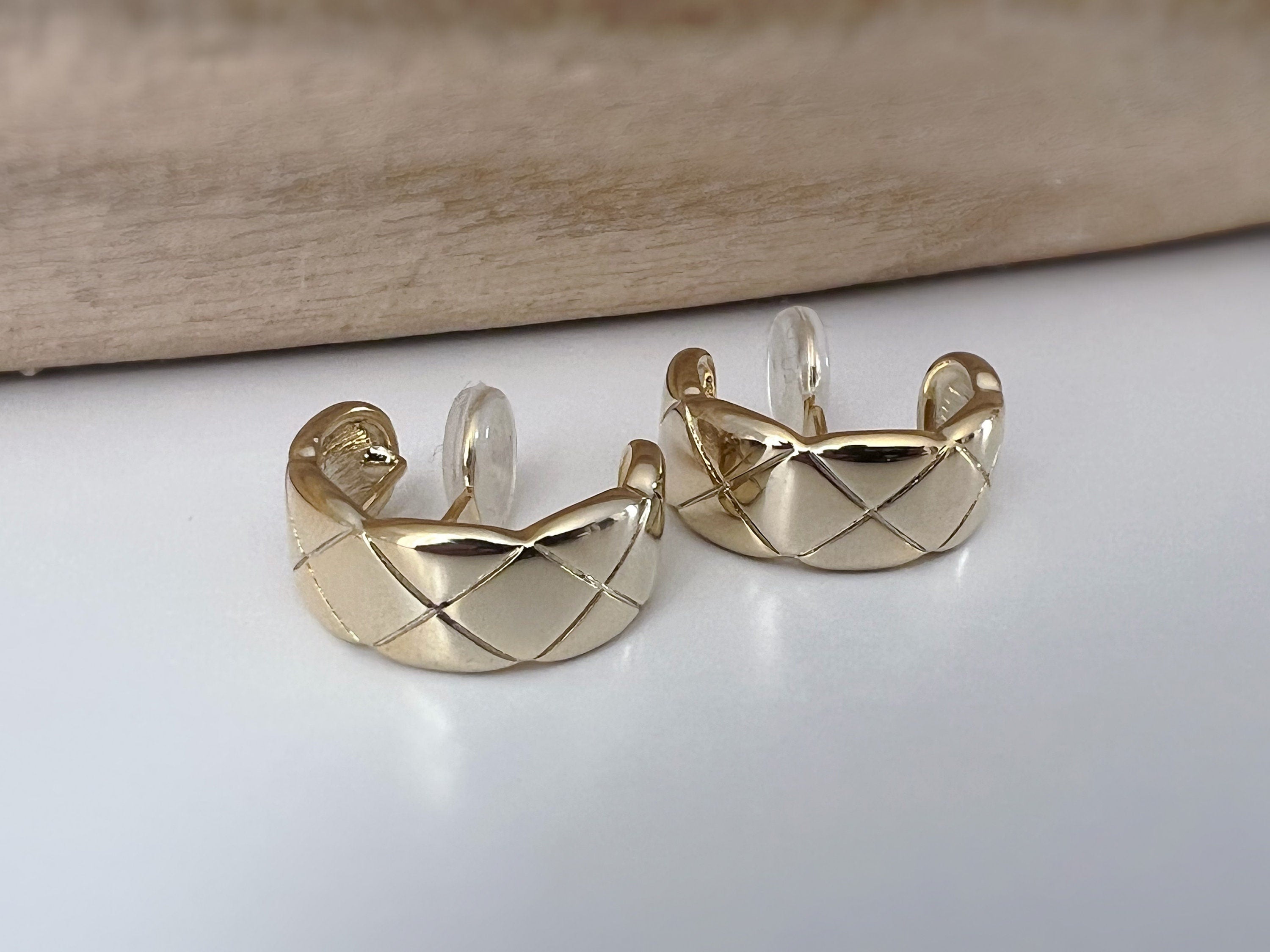 SANS DOULEUR ! Boucles d'oreilles CLIPS U spirale Grand Large Cercle couleur Or / Argent. Clips d'oreilles confortable Boucles Délicates