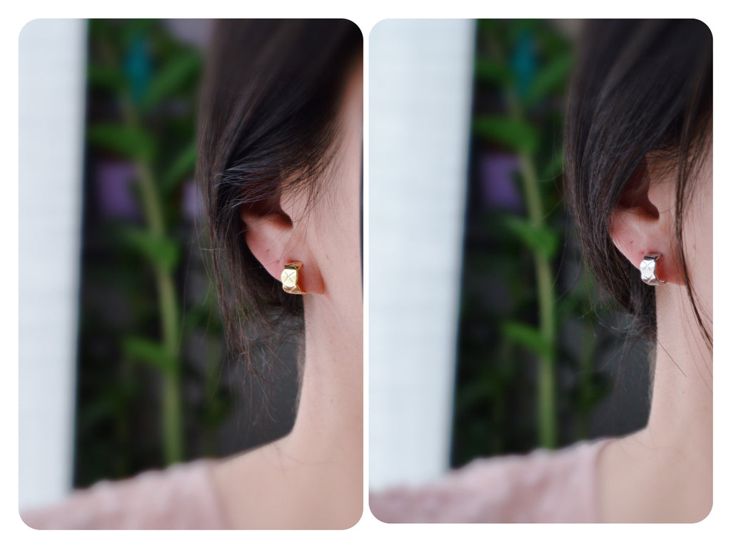 Hoops 15mm Invisible Clip On Earrings, Clip On Hoop Earrings, Non Pierced Earrings Clip On Earrings Modern. Non Pierced Pierced looked.