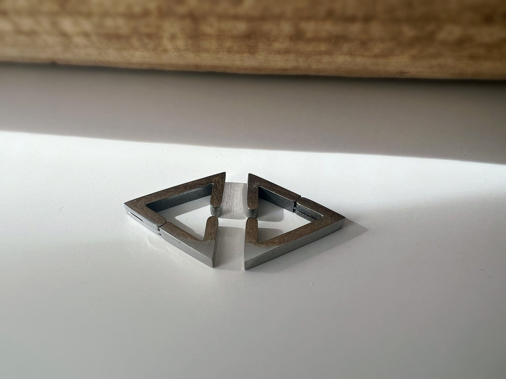 Boucles d'oreilles Rock CLIPS CLAMP anneaux Triangle Argent / Or/ Noir/ Bleu Clips pour Oreilles Non Percées Bijoux quotidiens hommes femmes