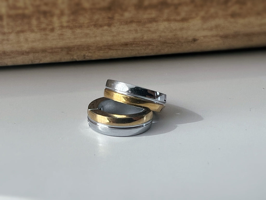 Rock CLIPS CLAMP earrings rings Silver Gold/Silver Black/Silver Blue Non-pierced ears. Daily Jewelry Men Women