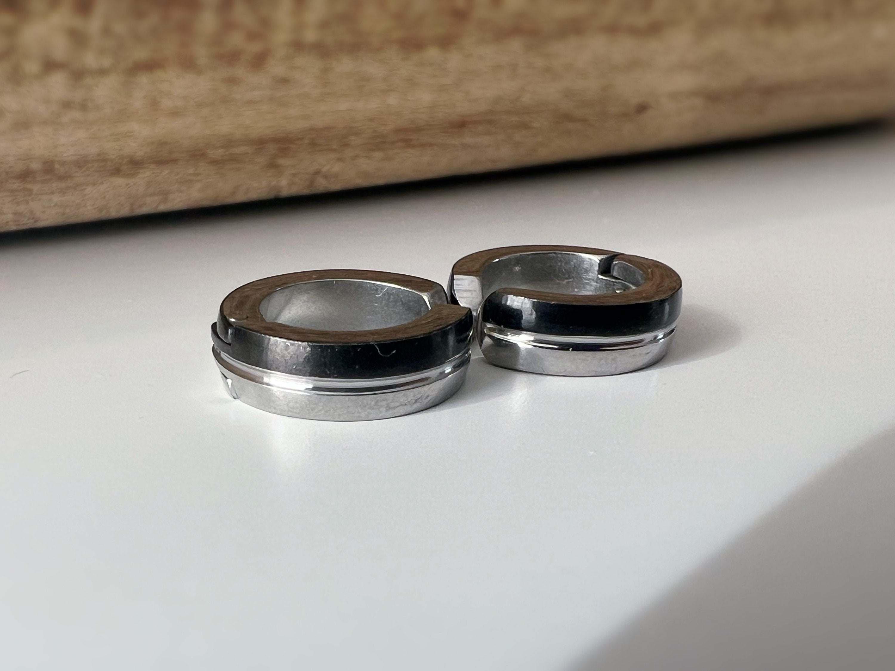 Rock CLIPS CLAMP earrings rings Silver Gold/Silver Black/Silver Blue Non-pierced ears. Daily Jewelry Men Women