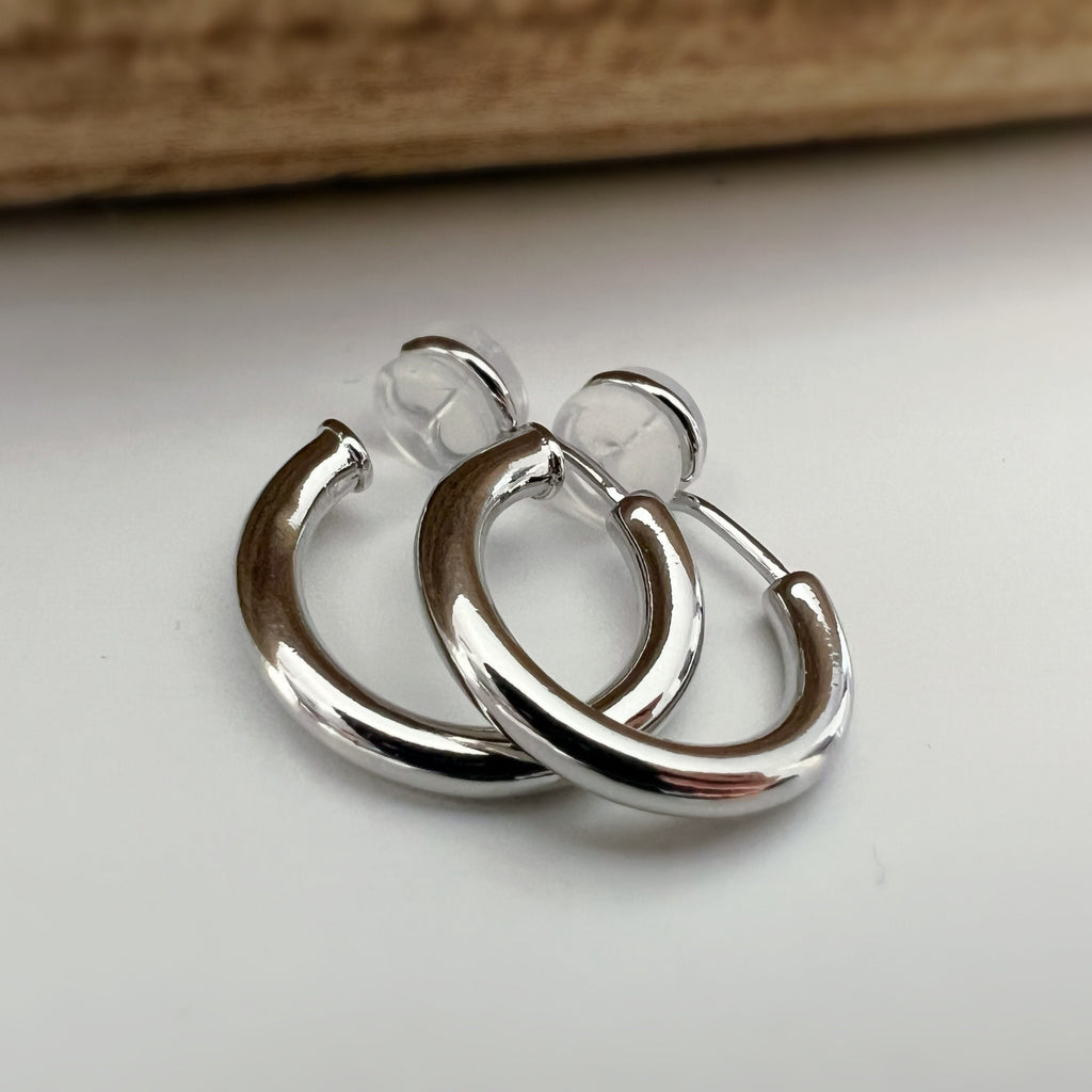 SANS DOULEUR ! Boucles d'oreilles U spirale Cercle couleur Argent/ Plaqué d'or 18K / Plaqué d'or 14K. Clips d'oreilles confortable Délicates