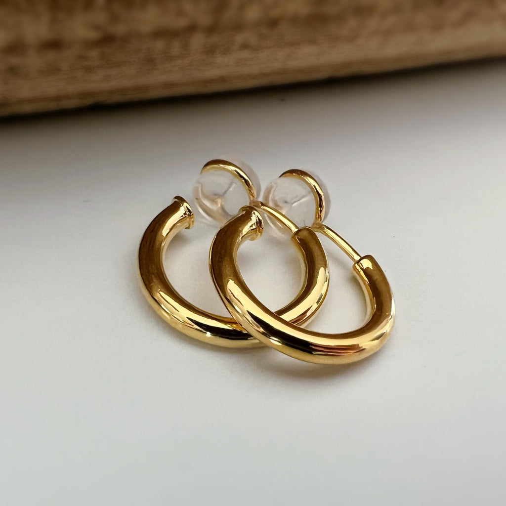 SANS DOULEUR ! Boucles d'oreilles U spirale Cercle couleur Argent/ Plaqué d'or 18K / Plaqué d'or 14K. Clips d'oreilles confortable Délicates