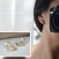 SANS DOULEUR ! Boucles d'oreilles CLIPS U spirale Petit double demi cercle Mini Pierre Zircon Rond plaqué d'Or Clips d'oreilles confortable.