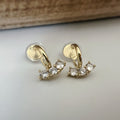 SANS DOULEUR ! Boucles d'oreilles CLIPS U spirale Petit Cercle avec Barre mini Zircon Argent / Or. Clips d'oreilles confortable délicat.