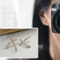 Cross mini zircon Clips Invisible gold color, Clips for non-pierced ears comfortable discreet delicate. Gifts Ready to give