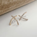 Cross mini zircon Clips Invisible gold color, Clips for non-pierced ears comfortable discreet delicate. Gifts Ready to give