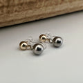 Boucles d'oreilles Clips INVISIBLES Double perle Argent et Or, Clips d'oreilles confortable bijoux minimaliste quotidien.