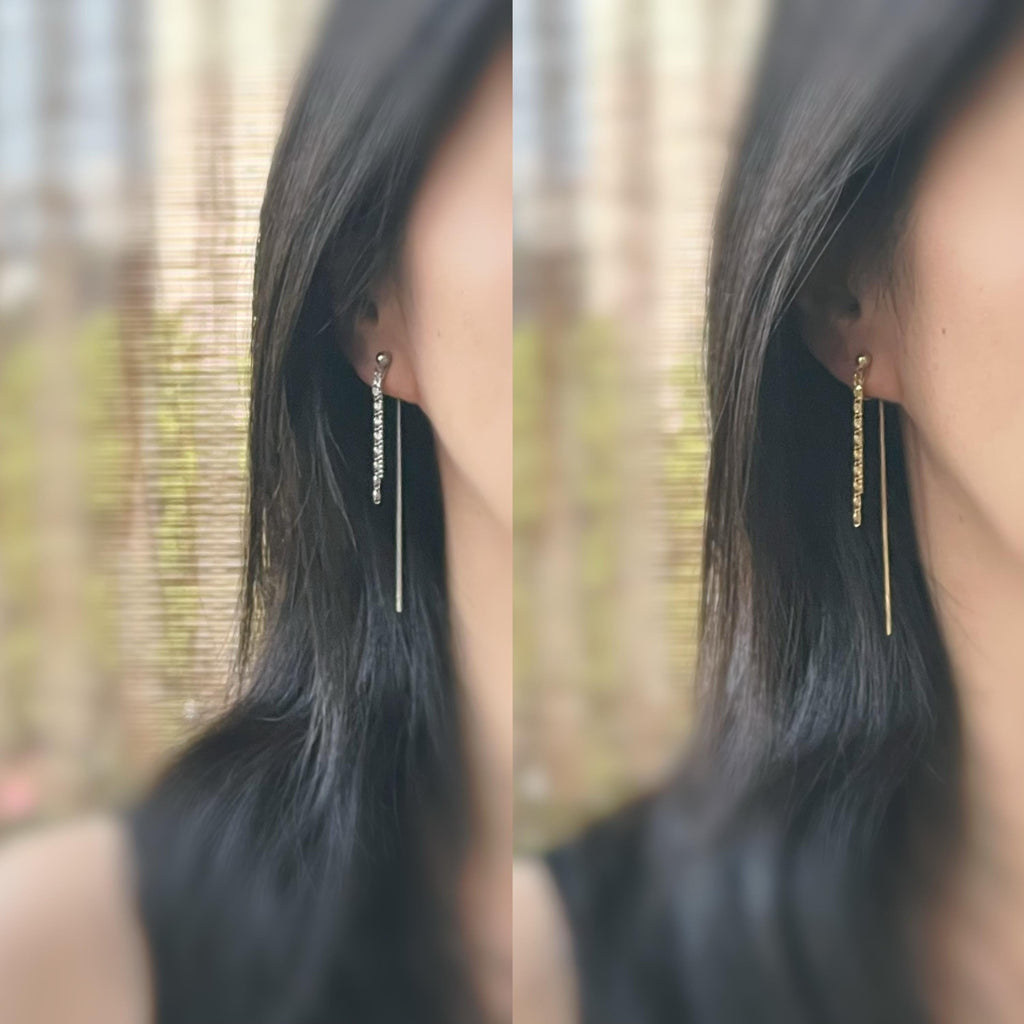 SANS DOULEUR ! Longues Boucles d'oreilles pendantes CLIPS U spirale Chaînes tassel Or /Argent Clips d'oreilles confortable Boucles Délicates