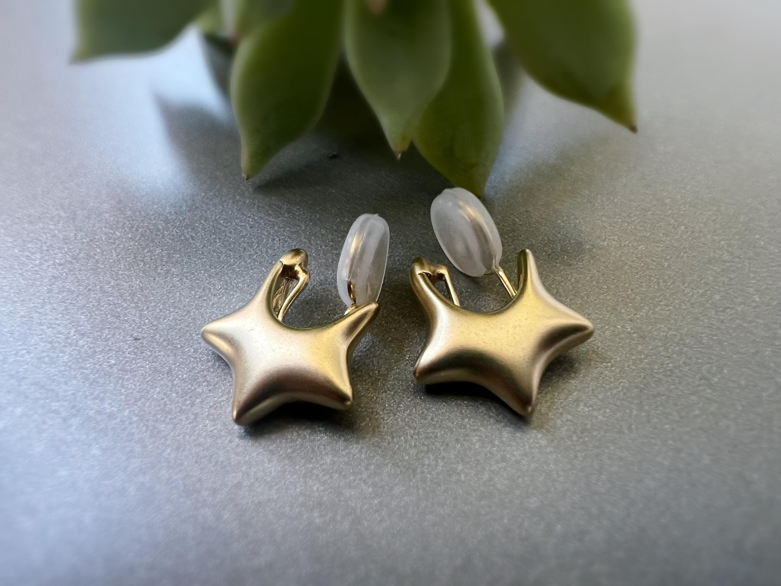 SANS DOULEUR ! Boucles d'oreilles CLIPS U spirale Cercle étoile couleur Or / Argent. Clips d'oreilles confortable Boucles Délicates