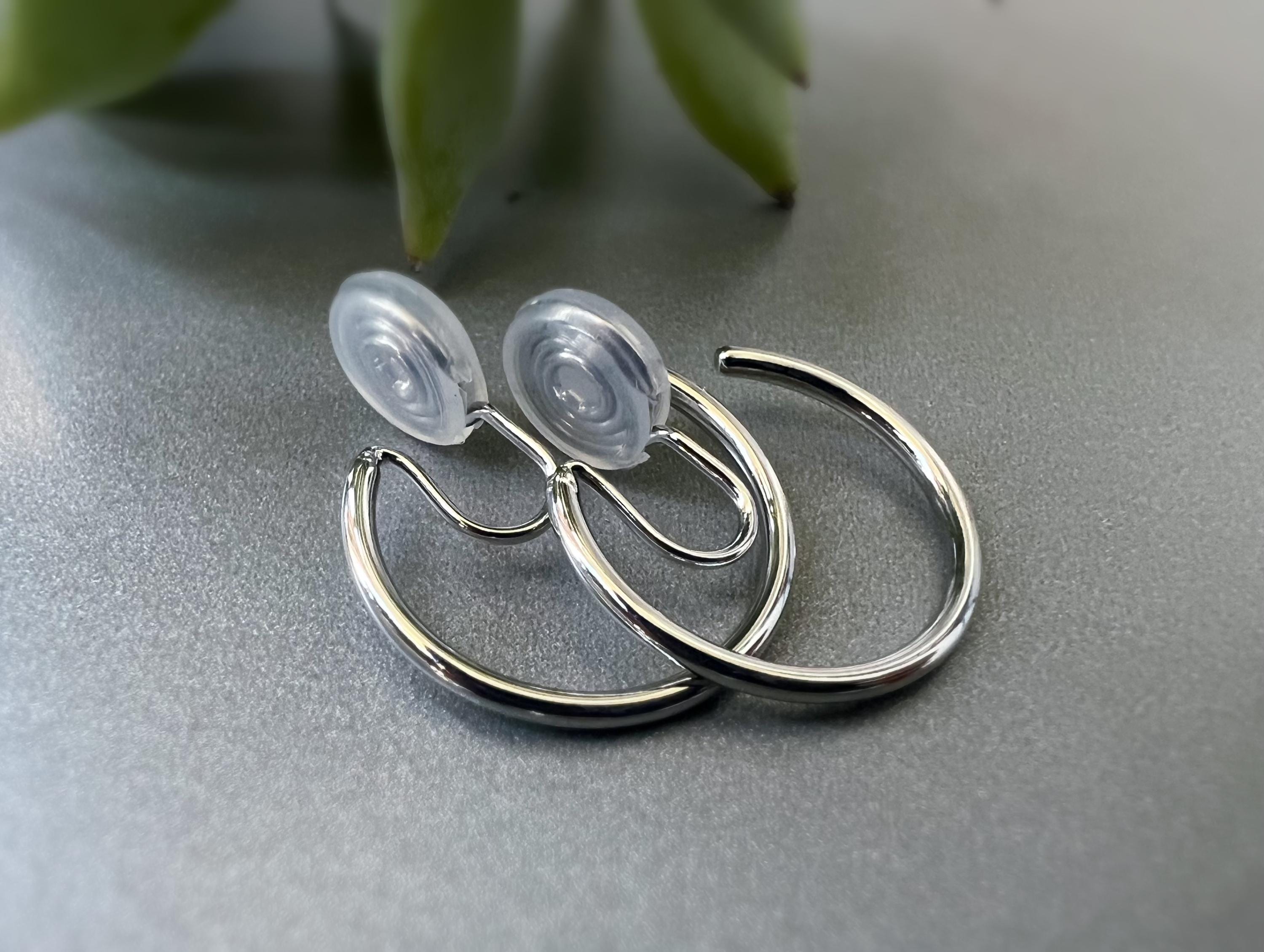 SANS DOULEUR ! Boucles d'oreilles CLIPS U spirale Cercle couleur Or /Argent. Clips d'oreilles confortable Boucles Délicates