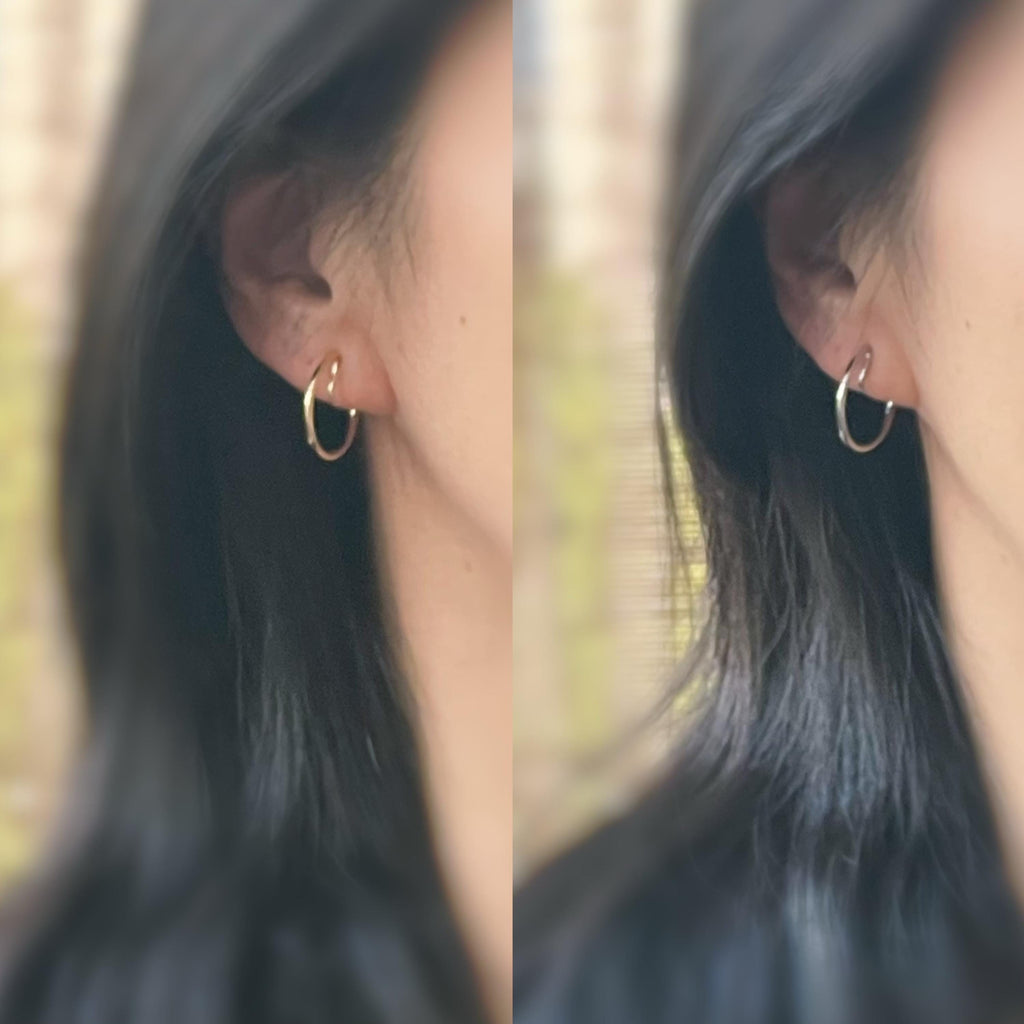 SANS DOULEUR ! Boucles d'oreilles CLIPS U spirale Cercle couleur Or /Argent. Clips d'oreilles confortable Boucles Délicates