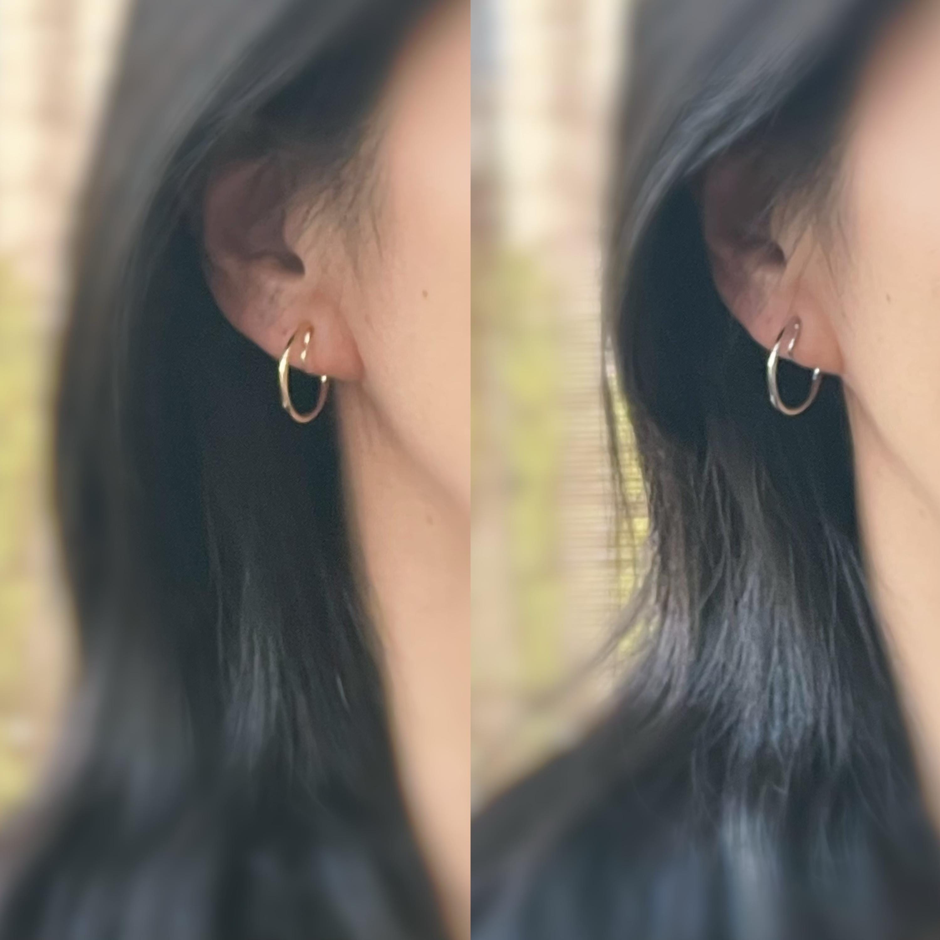 SANS DOULEUR ! Boucles d'oreilles CLIPS U spirale Cercle couleur Or /Argent. Clips d'oreilles confortable Boucles Délicates
