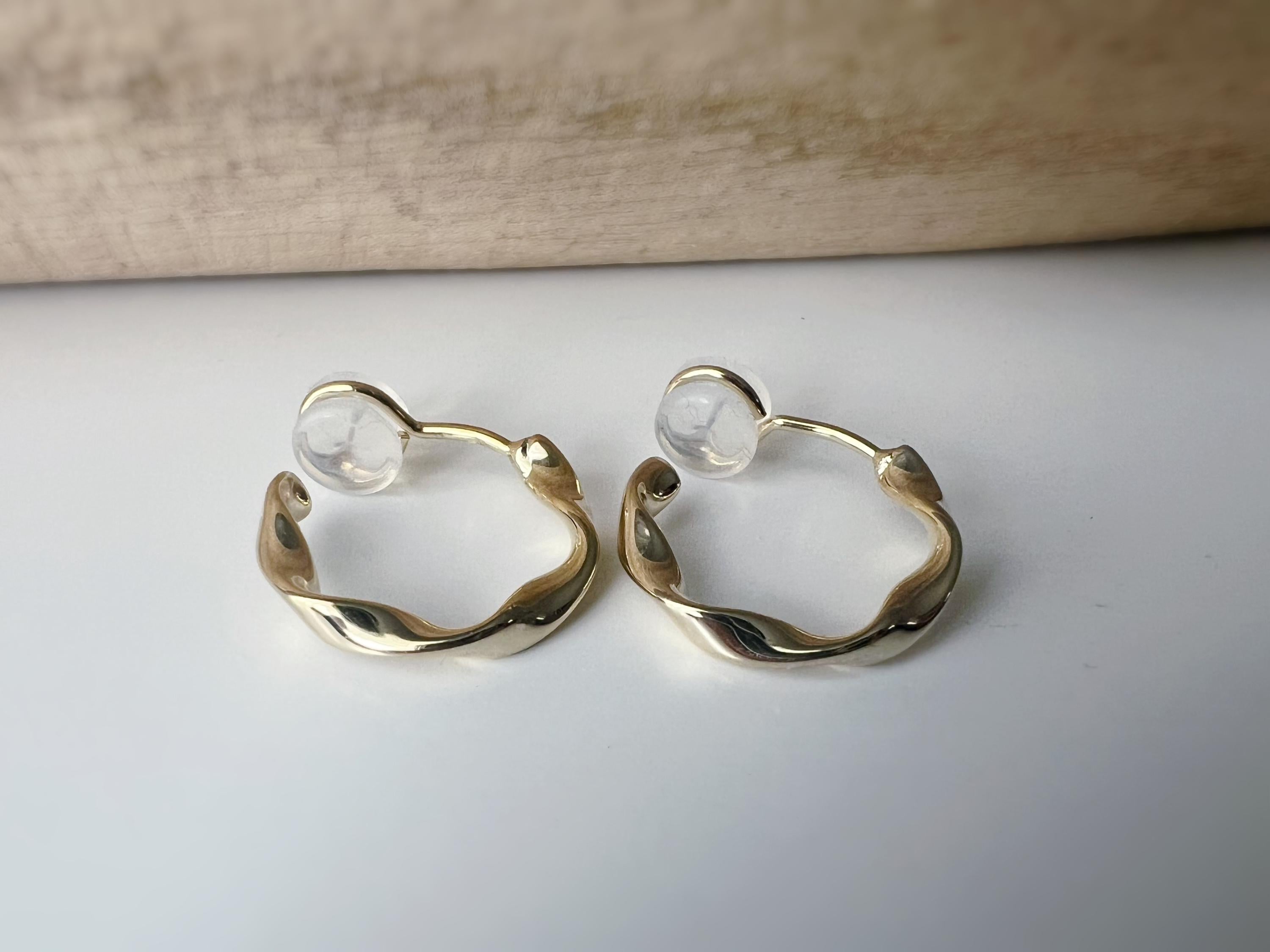 SANS DOULEUR ! 20mm Boucles d'oreilles CLIPS U Cercle torsadé Or Mat / Argent / Argent Mat. Clips d'oreilles confortable Boucles Délicates