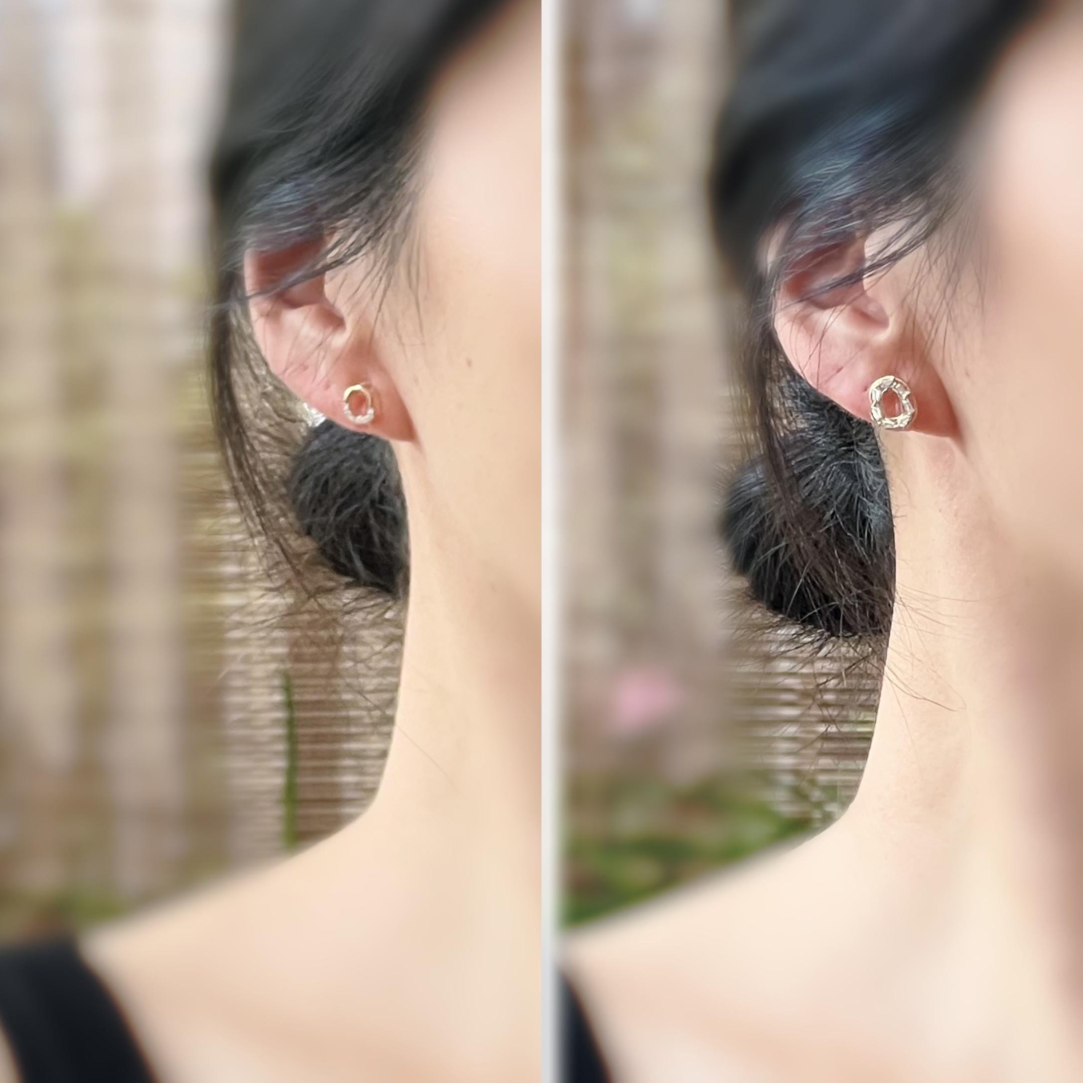 Boucles d'oreilles Clips INVISIBLES Mini ovale or zircon, Clips d'oreilles confortable bijoux minimaliste quotidien.