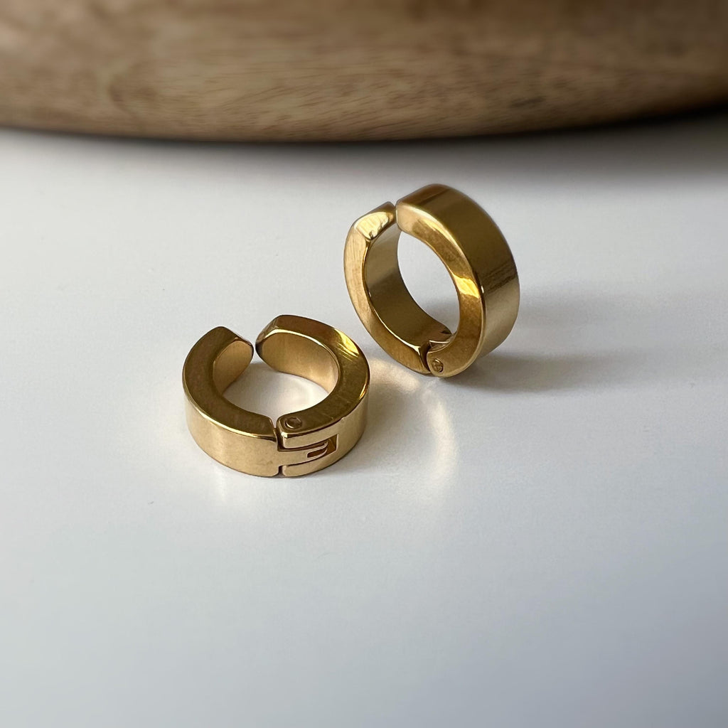 Boucles d'oreille CLIPS Pince Anneaux couleur Argent, Noir, Or, Bleu pour oreilles non percées. Bijoux quotidien