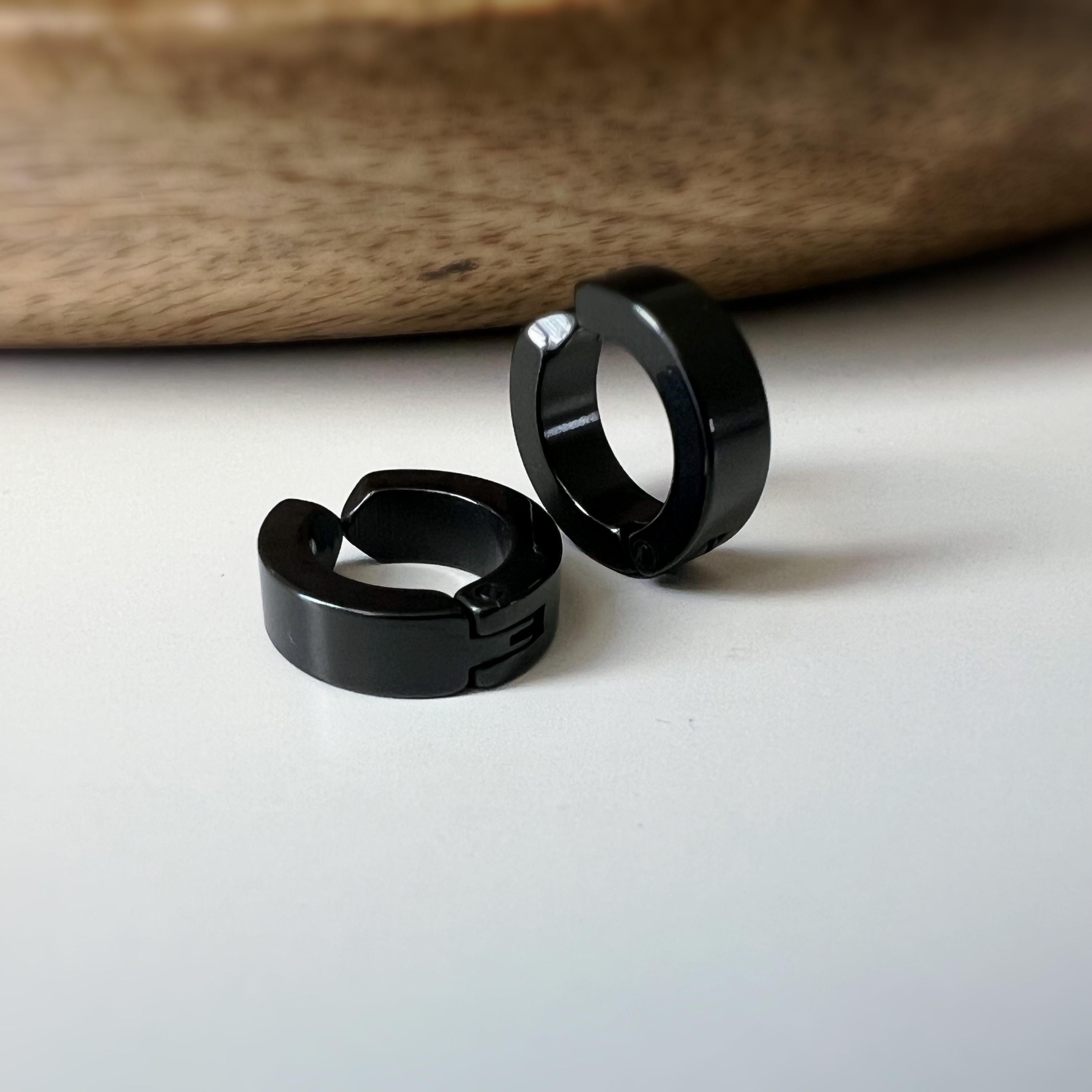 Boucles d'oreille CLIPS Pince Anneaux couleur Argent, Noir, Or, Bleu pour oreilles non percées. Bijoux quotidien