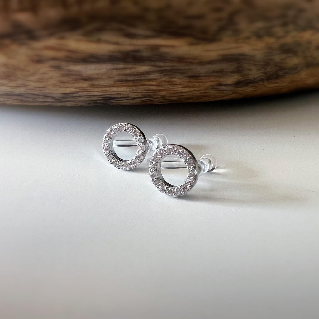 Mini CLIPS d'oreilles invisibles, Mini Cercle Or / Argent Zircon, Boucles d'oreilles clips confortable délicat minimaliste
