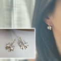 Noeud papillon sweet zircon Clips Invisible couleur or Demi-créole avec mini perle blanche, Clips confortable délicat. Cadeaux Prêt à offrir
