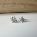 Mini étoile Argent clips d'oreilles résine invisible, étoile zircon Pentacle et étoile à huit branches Boucles d'oreille clips confortable