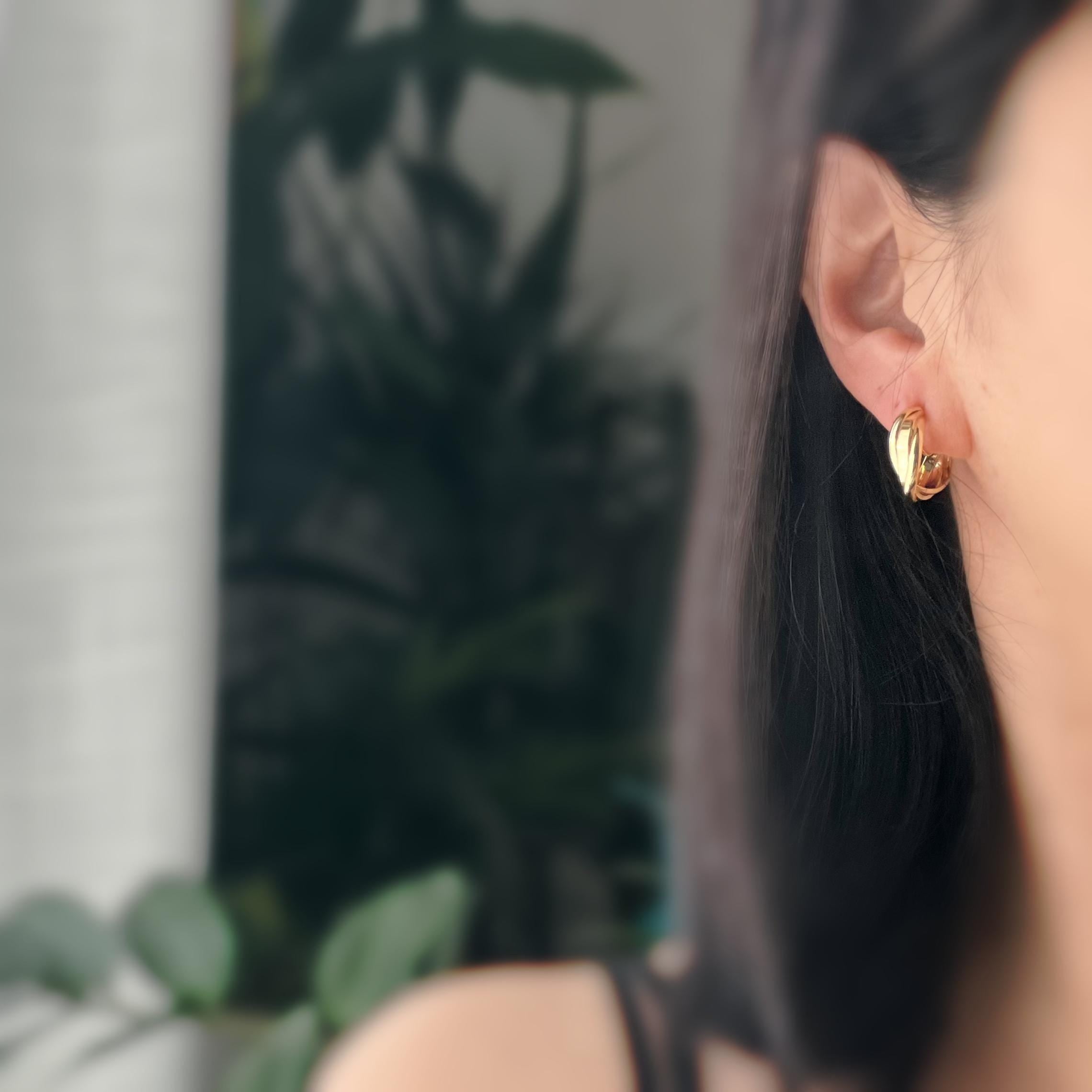 SANS DOULEUR ! 20MM Boucles d'oreilles CLIPS U spirale Cercle torsadé Or /Argent Clips d'oreilles confortable Boucles Délicates