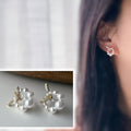 Boucles d’oreilles clip forme de couronne ornées perles blanches, strass scintillants. Finition dorée raffinée pour une touche sophistiquée.