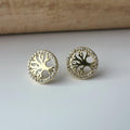 Boucles d'oreilles clips élégantes Arbre de vie Or /Argent. Bordure sertie strass pour une touche scintillante Confortables et sans perçage.