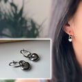 2 en 1 Boucles d'oreilles CLIPS créoles argenté 15mm Pendentif cadenas coeur offrent un style minimaliste intemporel pour toutes occasions