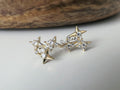 Clips d’oreilles en forme d’étoiles scintillantes zircon couleur argent/ or parfait pour illuminer vos looks sans avoir les oreilles percées