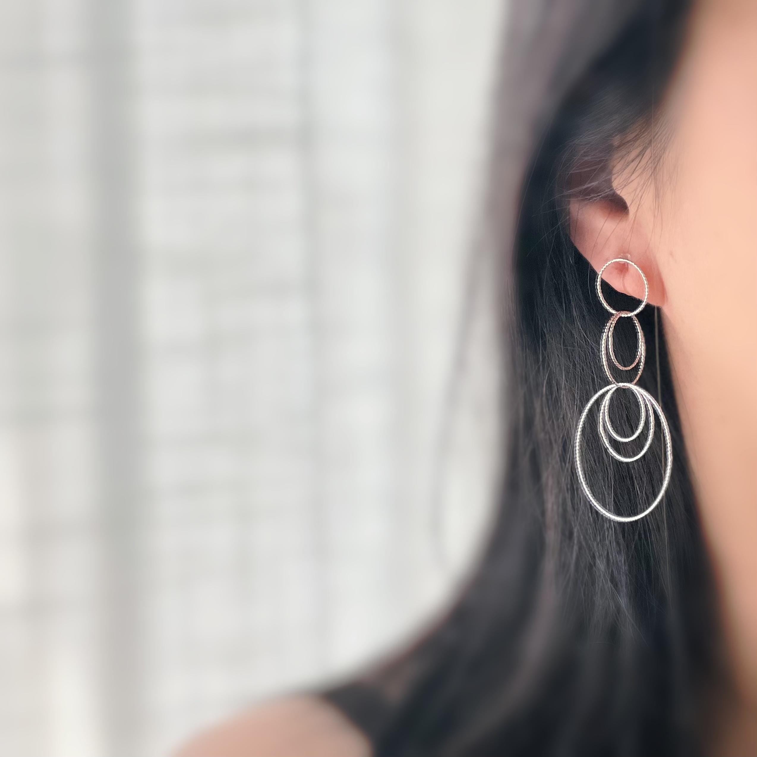 InvisibleS Clips Earrings, Silver Color Rings. Rings, circle. Ear clips. Jewelry every day. Ready to offer.