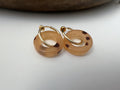 2 EN 1 Créoles Clips 18mm Or/ Argent Cercle écaille de tortue Marron. Clips d'oreilles Anneaux Or/ argent. Boucles d'oreilles.