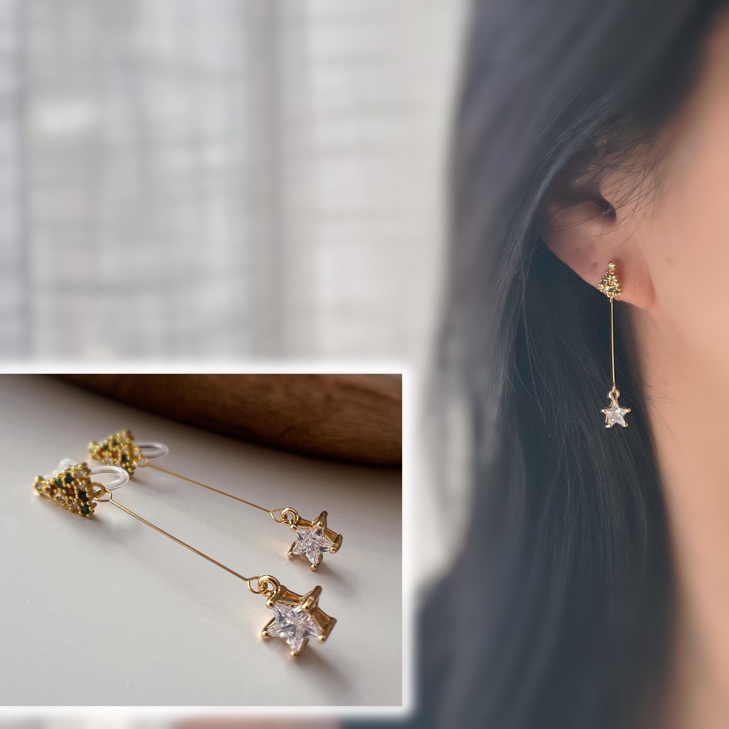 Anneaux Clips d’oreilles unisex couleur argent noir