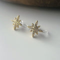 Clips d’oreilles étoile zircon – Couleur or, argent ou or rose – Sans perçage