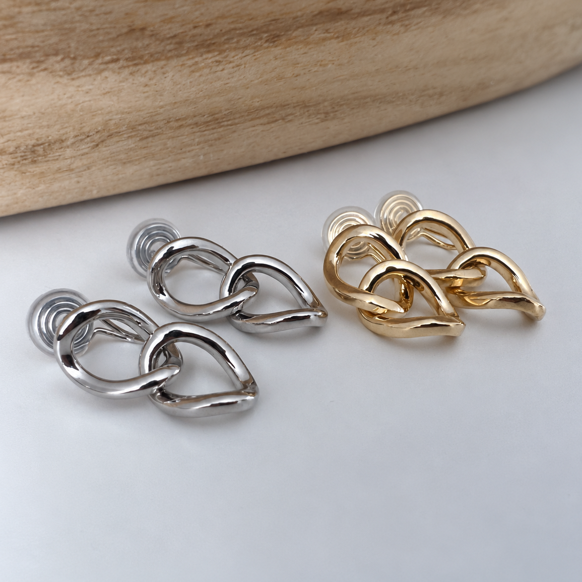 Maillons géométriques - Boucles d’oreilles clips U