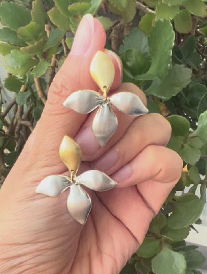 Fleur Bicolore – Pétales Or Argent