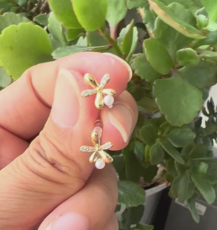 Fleur Dorée – Perle & Zircon